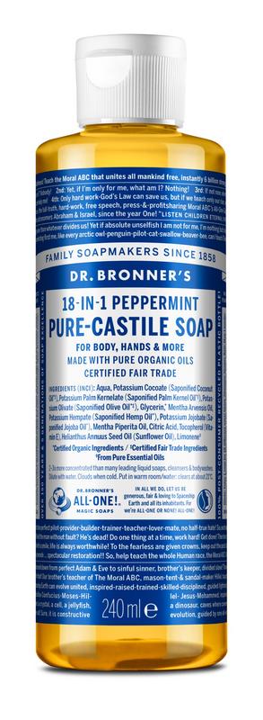 Dr Bronners Liquid soap peppermint 240 Milliliter