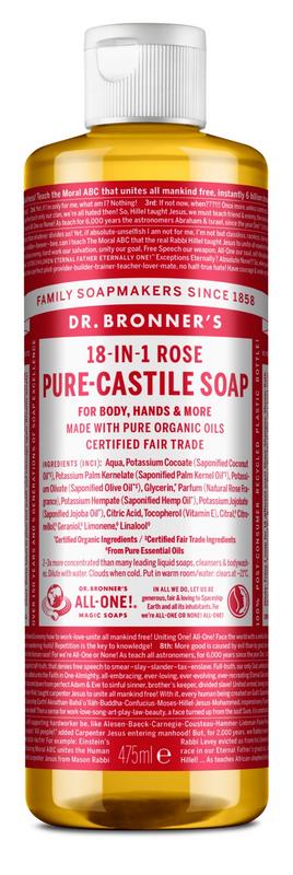 Dr Bronners Liquid soap roos 475.00 Milliliter
