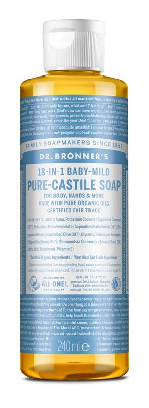 Dr Bronners Liquid soap baby mild 240 Milliliter
