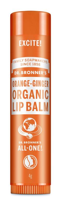 Dr Bronners Lipbalsem sinaasappel gember 4.00 Gram