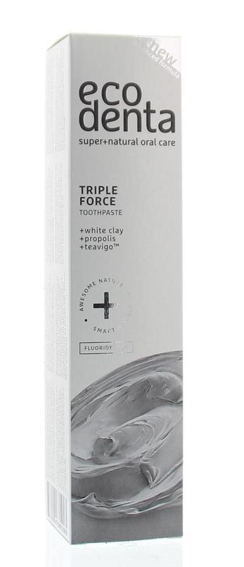 Ecodenta Tandpasta extra triple effect witte klei 100 Milliliter