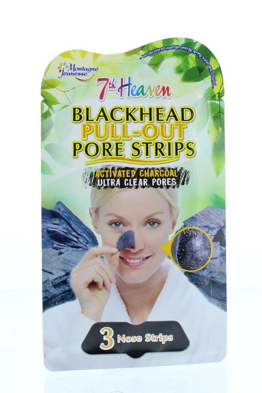 Montagne 7th Heaven gezichtsmasker charcoal pore strips 3 Stuks