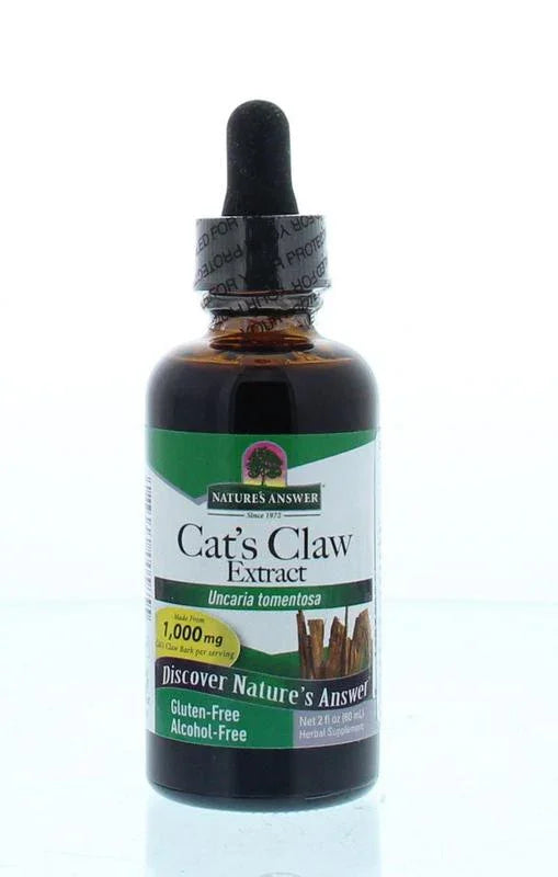 Natures Answer Cat's claw extract uncaria tomentosa alcoholvrij 60 Milliliter