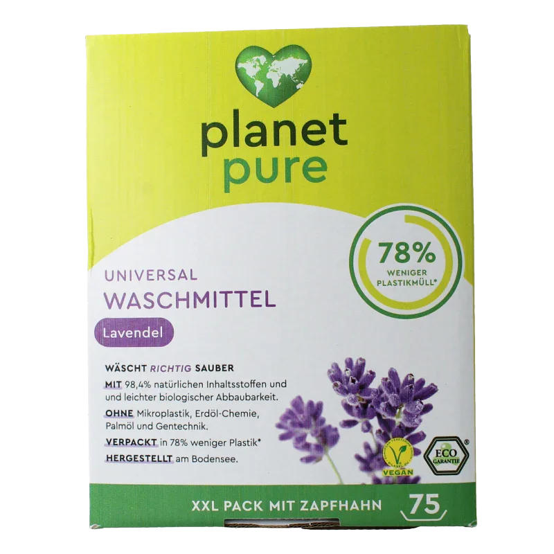 Planet Pure Wasmiddel vloeibaar universeel lavendel 3 Liter