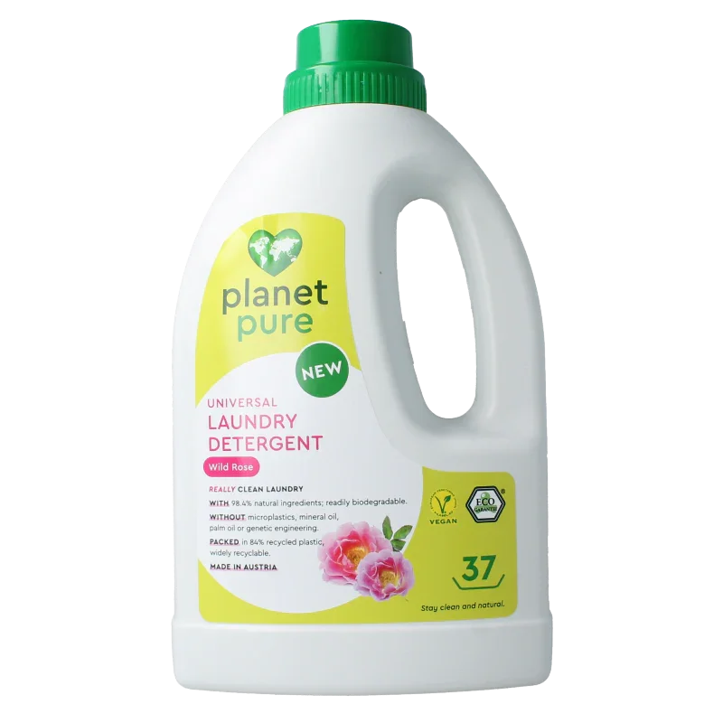 Planet Pure Wasmiddel vloeibaar universeel wild rose 1480 Milliliter