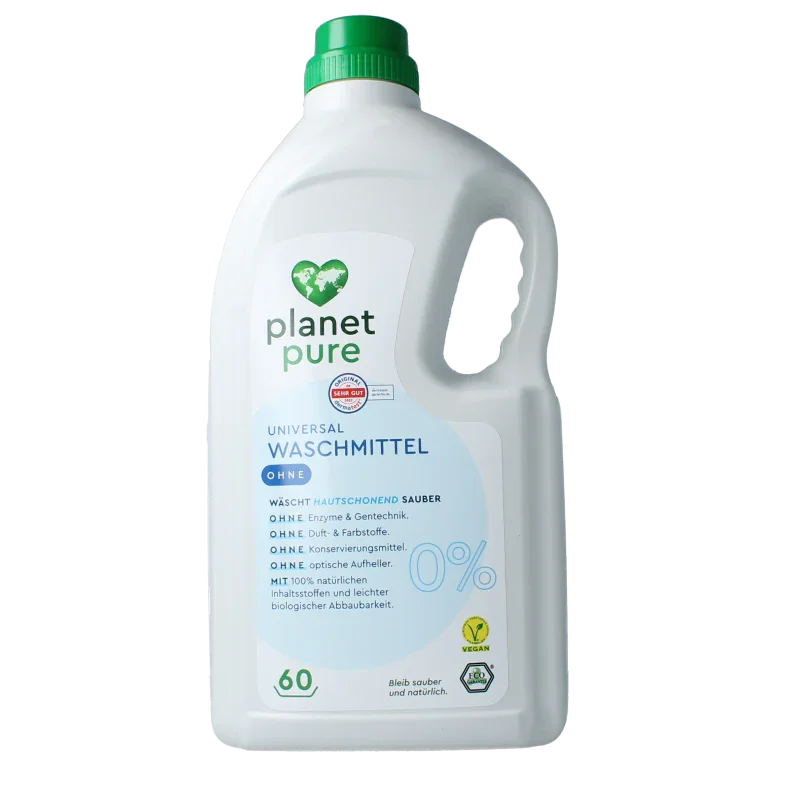Planet Pure Wasmiddel vloeibaar universeel 0% zero 3 Liter