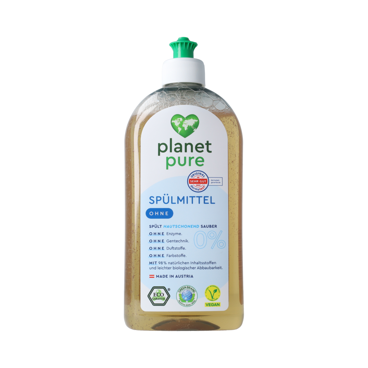 Planet Pure Afwasmiddel 0% zero 500.00 Milliliter