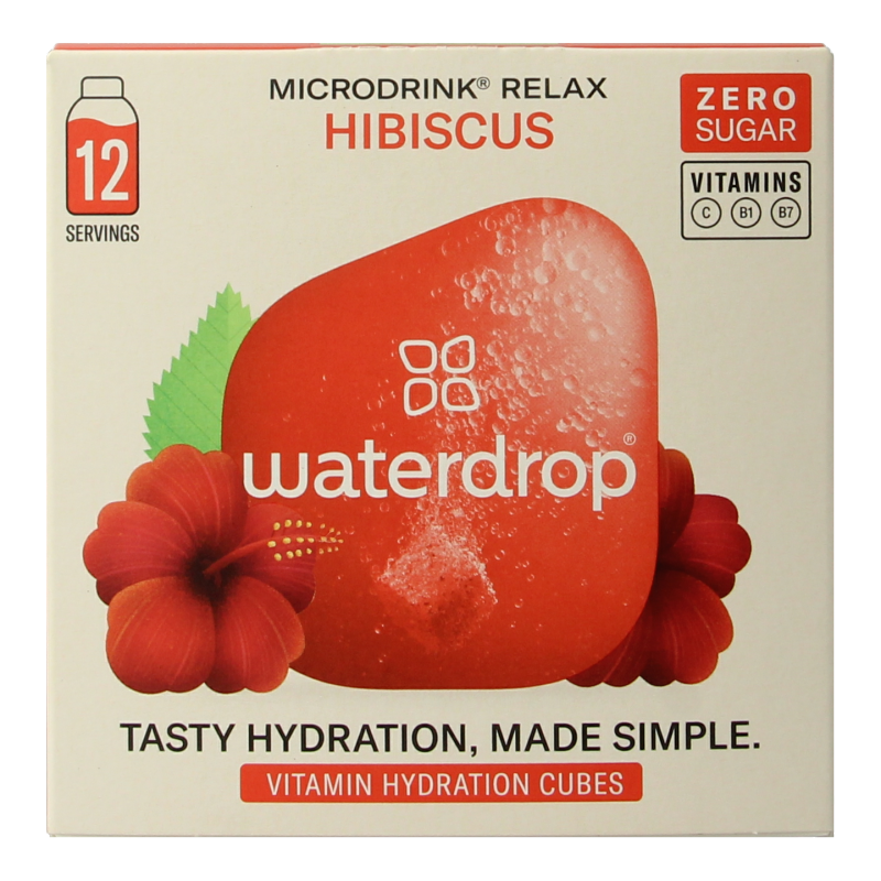 Waterdrop Microdrink relax hibiscus bruistabletten 12 Stuks