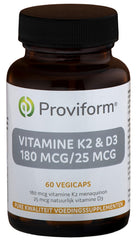 Proviform Vitamine K2 180mcg & D3 25mcg 60 Vegetarische capsules