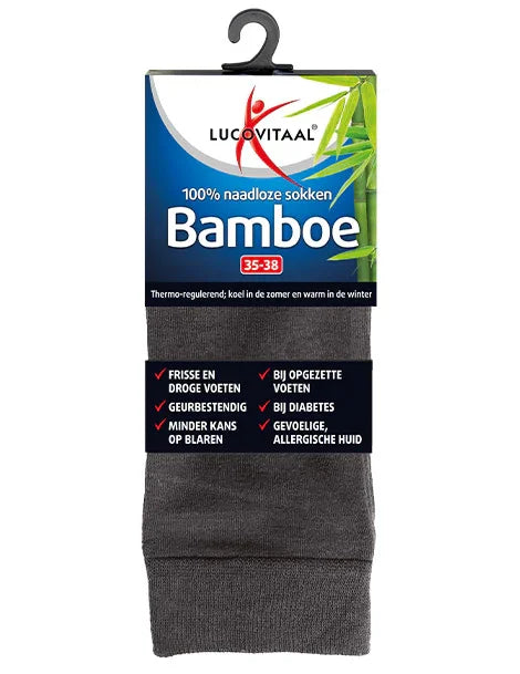 Lucovitaal Bamboe sok lang antraciet maat 43-46 1.00 Paar