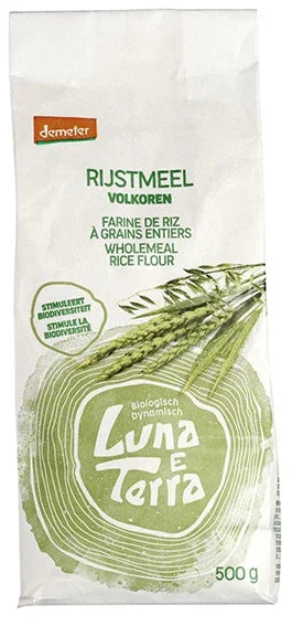 Luna E Terra Rijstemeel volkoren demeter bio 500 Gram