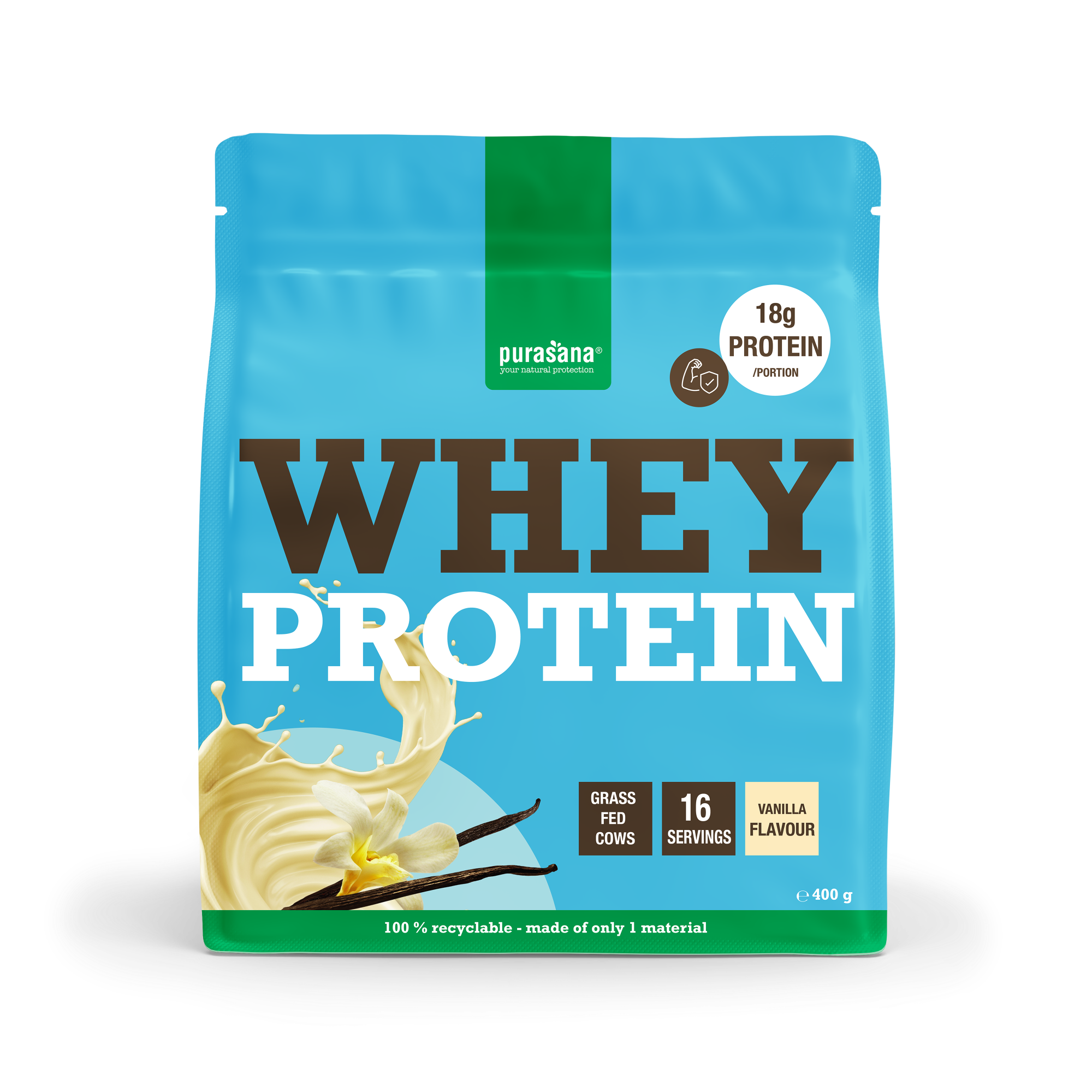 Purasana Whey proteine vanille 400.00 Gram