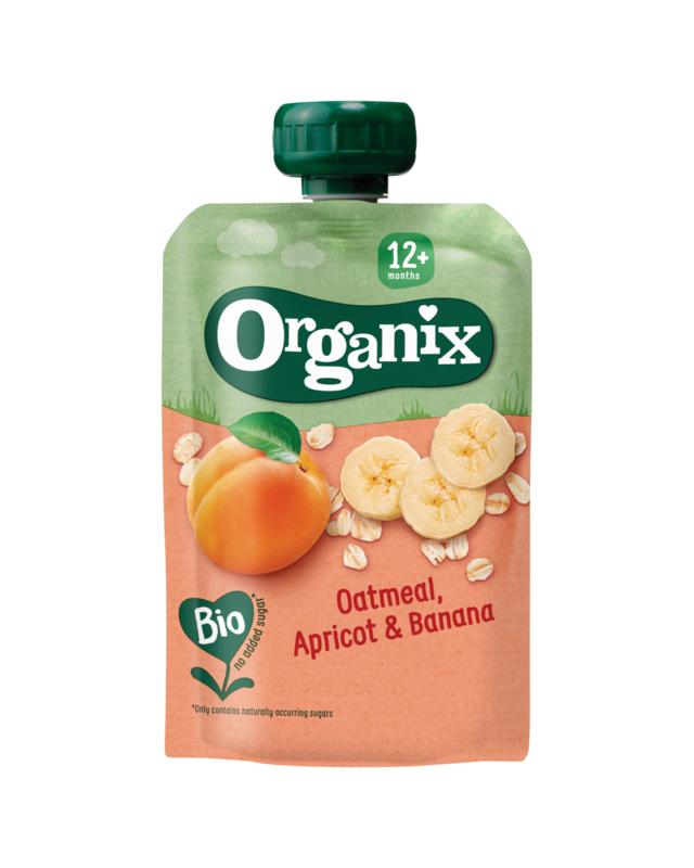 Organix Knijpfruit havermout, abrikoos, banaan 12M+ bio 100.00 Gram