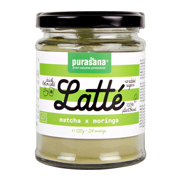 Purasana Latte matcha moringa vegan bio 120 Gram