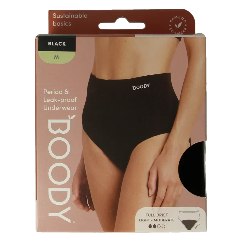Boody Menstruatieondergoed tailleslip zwart licht/norm M 1 Stuks