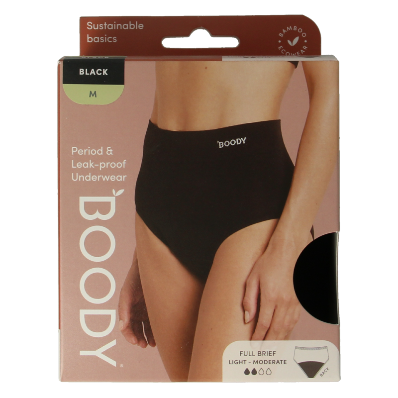 Boody Menstruatieondergoed tailleslip zwart licht/norm M 1 Stuks