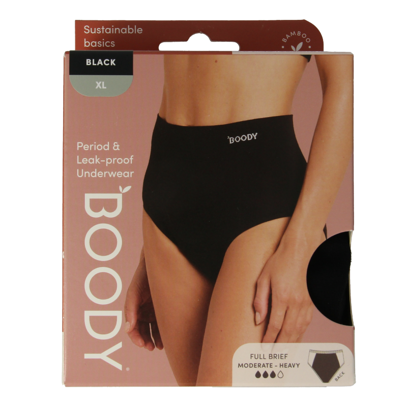 Boody Menstruatie ondergoed zwart normaal maat XL 1 Stuks