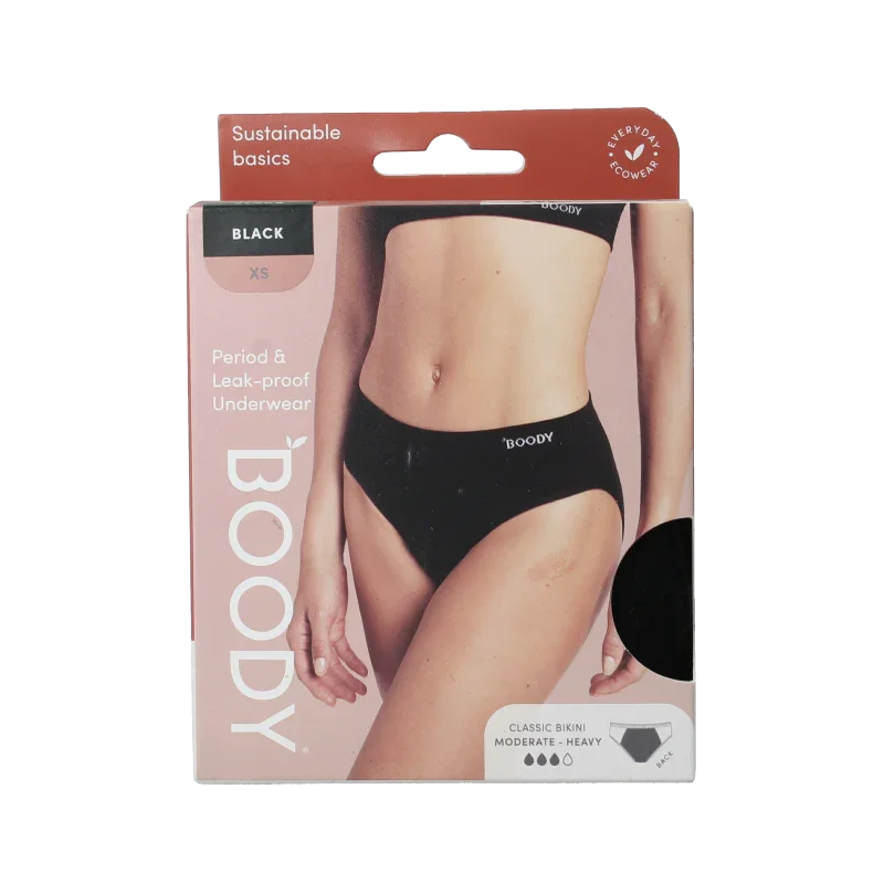 Boody Menstruatieondergoed bikinislip zw norm/hevig XS 1 Stuks