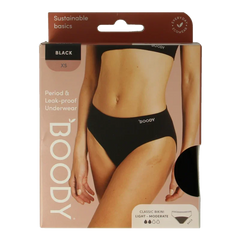 Boody Menstruatieondergoed bikinislip zwart lich/norm XS 1 Stuks