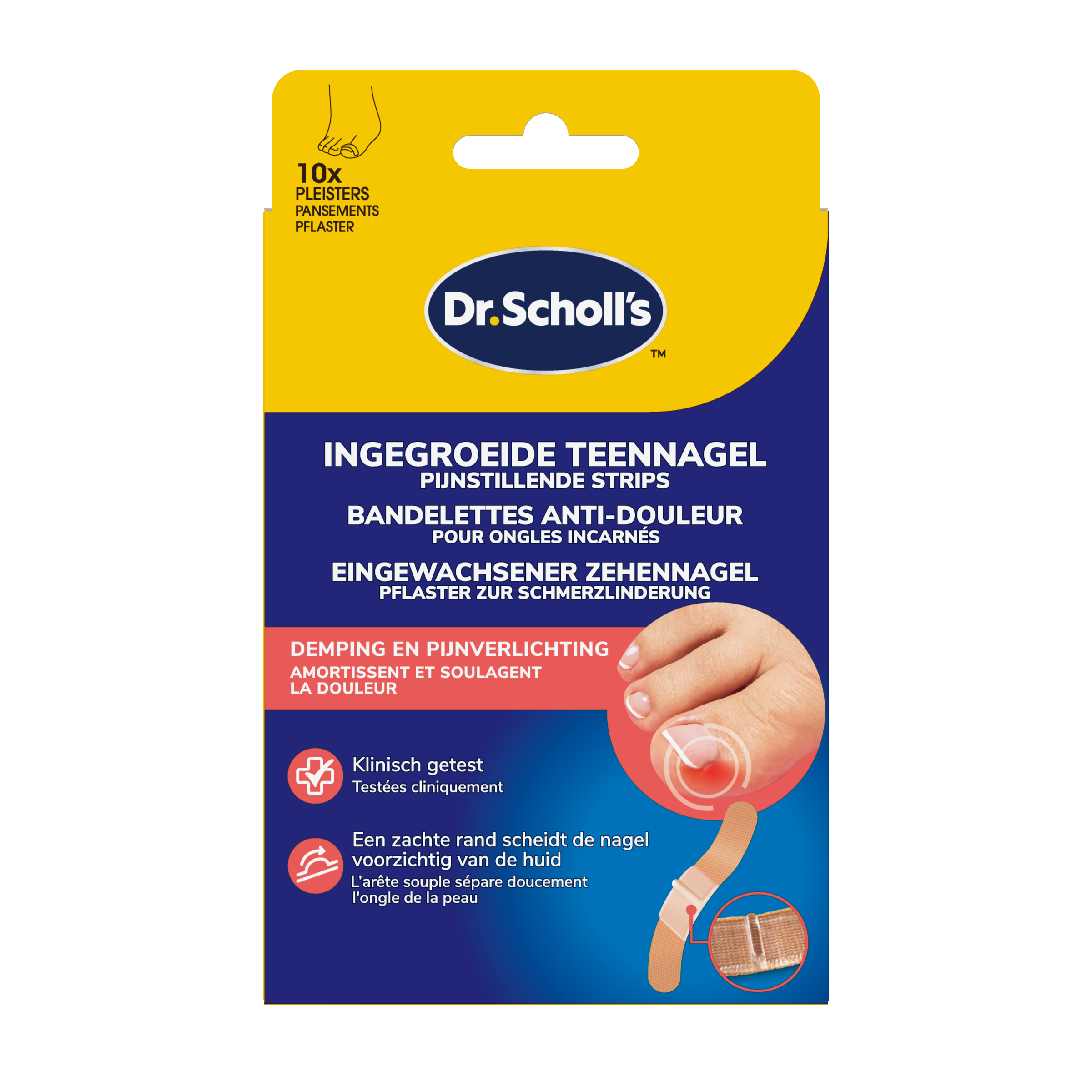 Dr. Scholl's Ingegroeide teennagel pijnverlichtende strips 10.00 Stuks