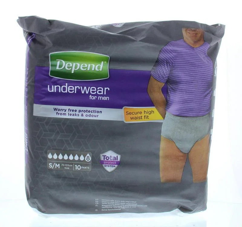 Depend Pants men super maat S/M 10 Stuks