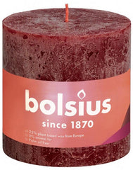 Bolsius Rustiekkaars shine 100/100 velvet red 1.00 Stuks