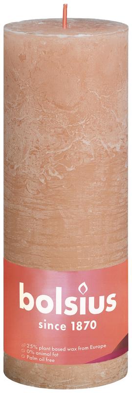 Bolsius Rustiekkaars shine 190/68 misty pink 1 Stuks