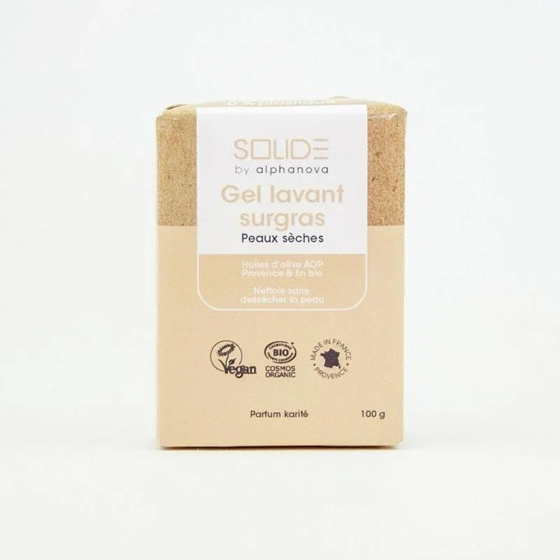 Alphanova Solide Cleansing bar bio gel droge huid sheabutter 100 Gram