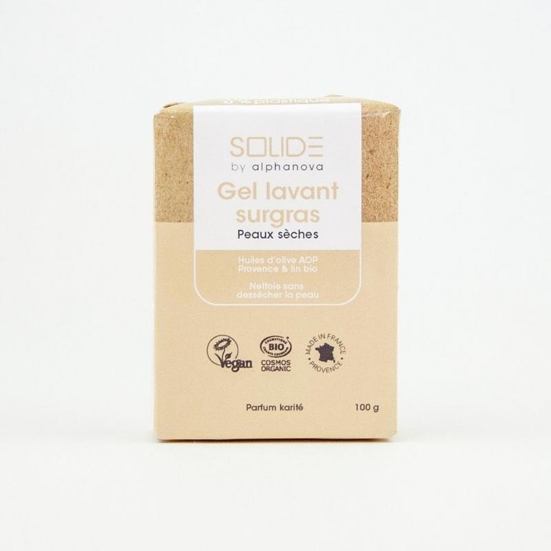 Alphanova Solide Cleansing bar bio gel droge huid sheabutter 100.00 Gram