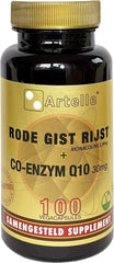 Artelle Rode gist rijst 100mg Q10 30mg 100 Vegetarische capsules