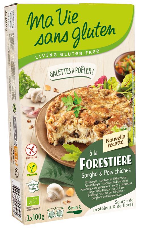 Ma Vie Sans Champignonburger kikkererwt glutenvrij 2x100g bio 2 Stuks