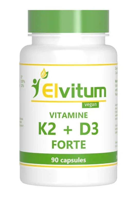 Elvitum Vitamine K2 + D3 forte 90.00 Vegetarische capsules