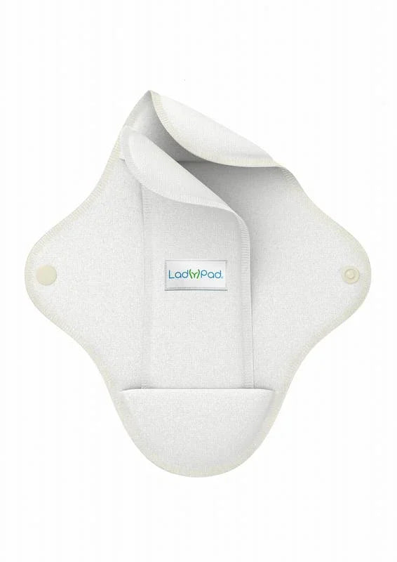 Ladypad Wasbaar maandverband pad & liner wit maat M 1 Set