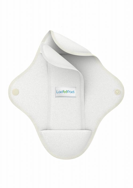 Ladypad Wasbaar maandverband pad & liner wit maat M 1 Set