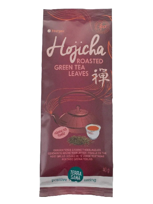 TerraSana Hojicha geroosterde groene theeblaadjes bio 40 Gram