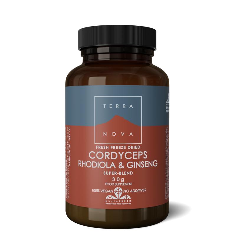 Terranova Cordyceps rhodiola & ginseng poeder 30 Gram