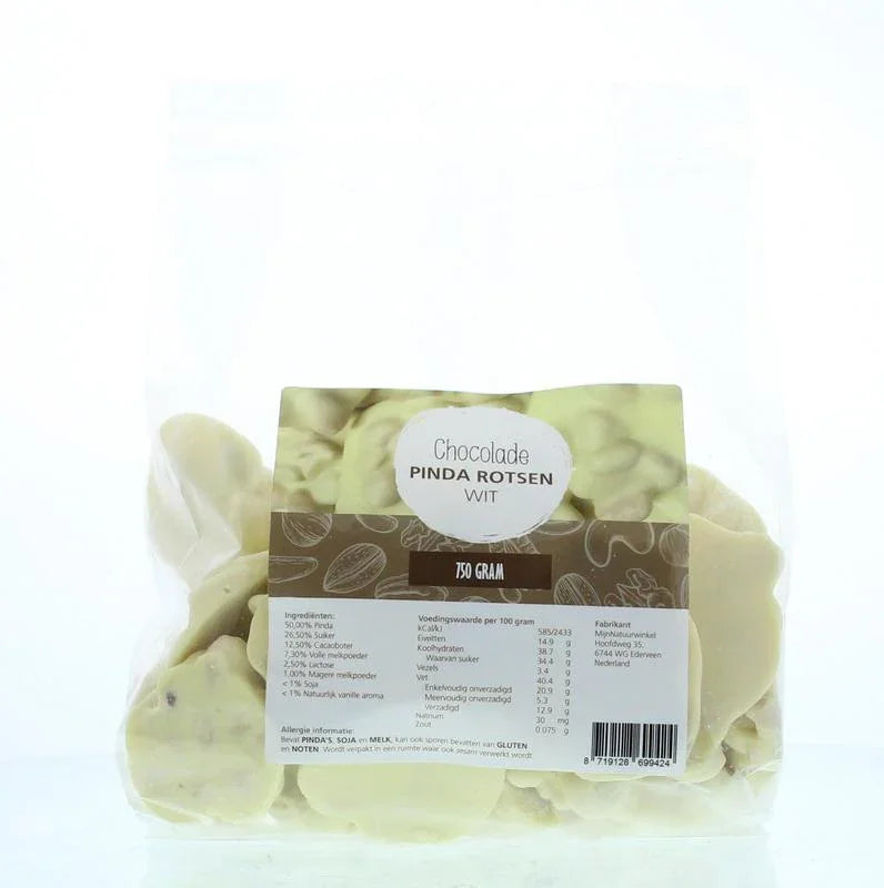 MijnNatuurwinkel Chocolade pindarotsen wit 750 Gram
