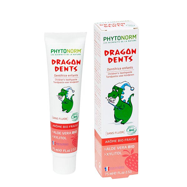 Phytonorm Dragondent kind tandpasta aardbei 75 Milliliter