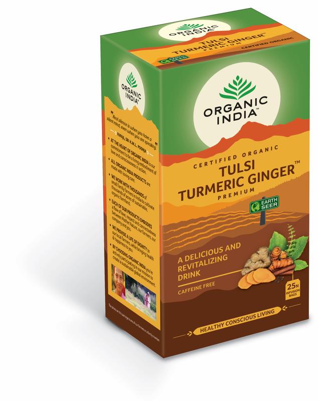 Organic India Tulsi turmeric ginger thee bio 25 Zakjes