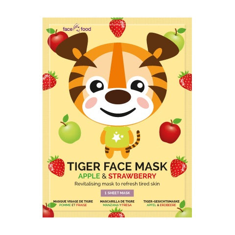 Montagne Tiger sheet face mask apple & strawberry 1.00 Stuks