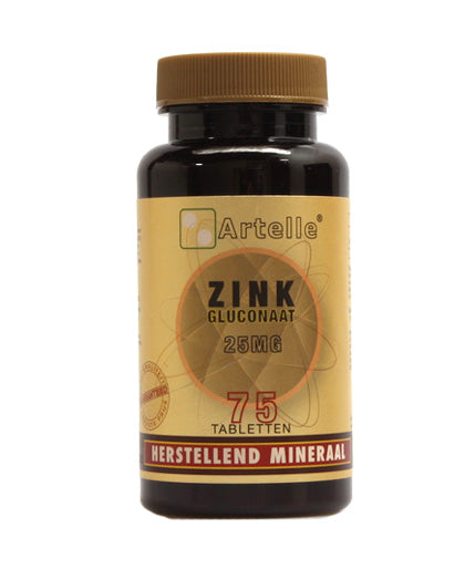 Artelle Zink gluconaat 25mg 75 Tabletten