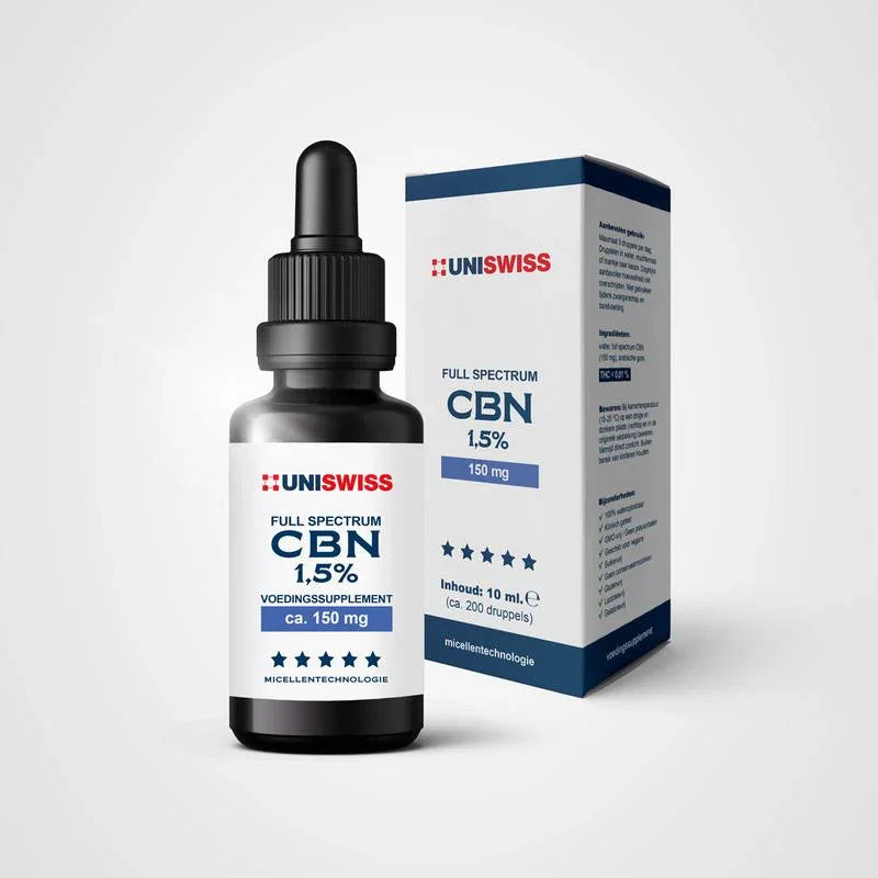 Uniswiss CBN full spectrum 1,5% (wateroplosbaar) 10 Milliliter