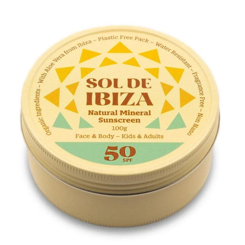 Sol De Ibiza Zonnebrand blikje vegan SPF50 100 Gram