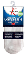 Lucovitaal Koper compressie steunsok maat 36-41 wit 1.00 Paar