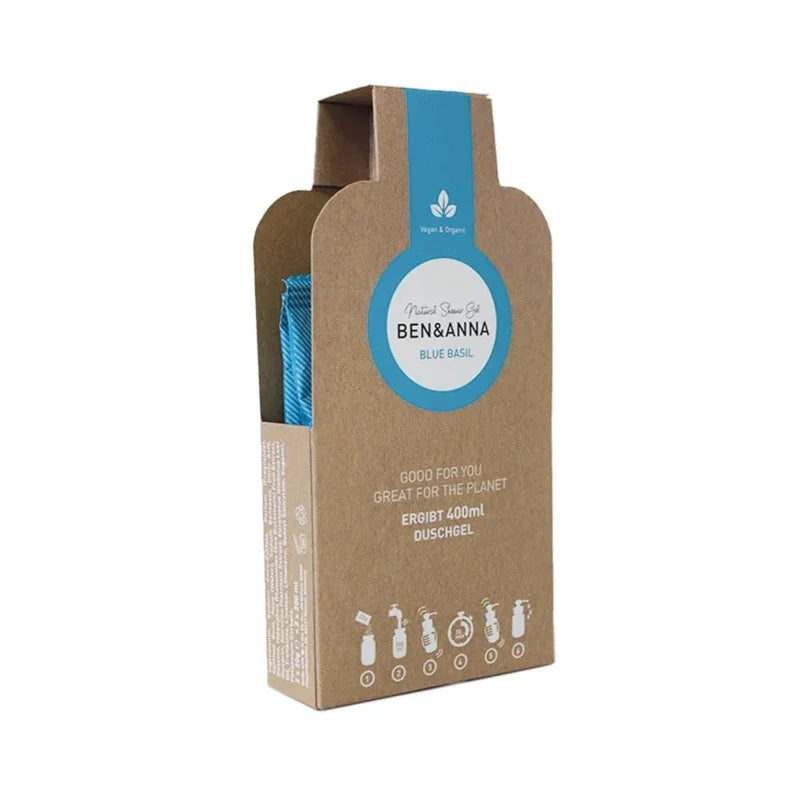 Ben & Anna Showergel flakes blue basil 2 Stuks