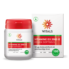 Vitals Vitamine D3 2000 ie Vegan Softgels 100.00 Softgels