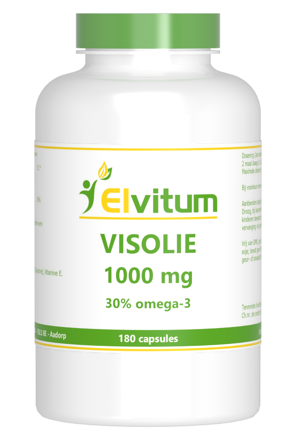Elvitum Visolie 1000mg omega 3 30% 180.00 Capsules