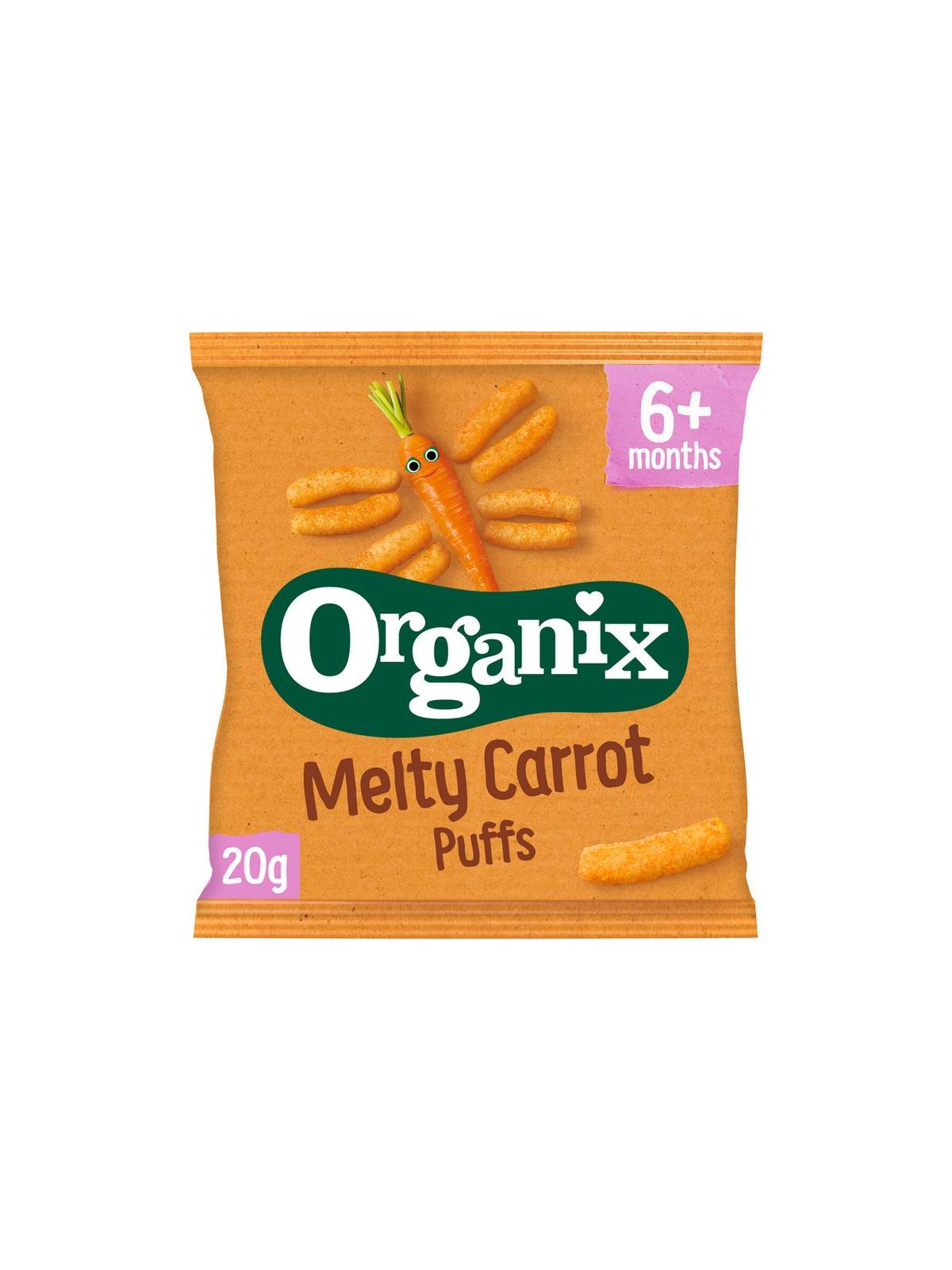 Melty corn puffs carrot 6+ maanden bio