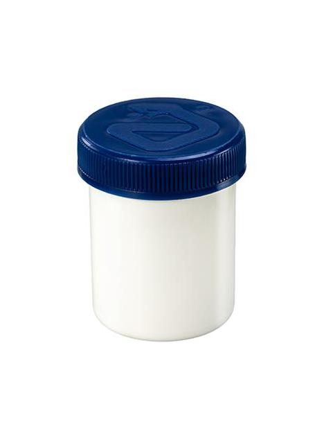 Zalfflacon 25 ml wit/blauw met dop
