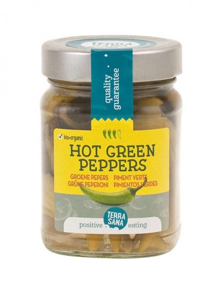 Groene pepers hot bio